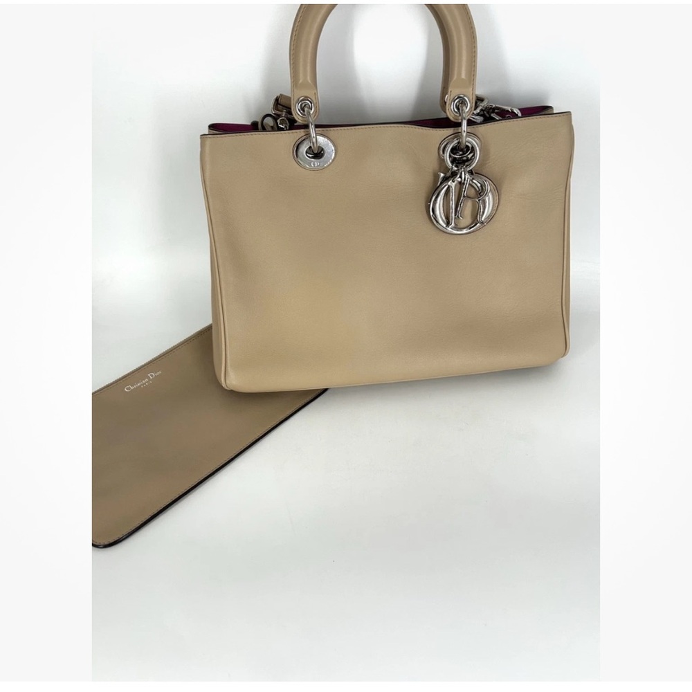 Dior Beige Leather Tote Bag